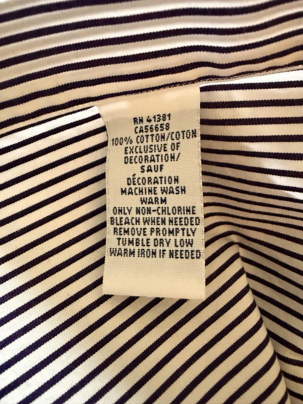 Ralph Lauren Men’s 18 Slim Fit Navy Stripe Button-Up Shirt